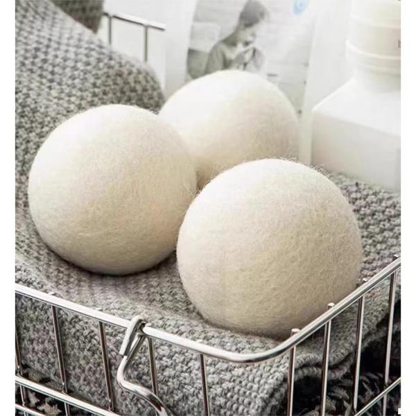 AINPECCA 100% Natural Wool Dryer Ball Fabric Laundry Accessories 6cm Washing Reusable Tumble Softener with Felt Bag